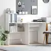 Image de vidaXL Bureau Blanc 131,5 x 50 x 106,5 cm Bois d'ingénierie