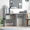 Image de vidaXL Bureau Gris Sonoma 131,5 x 50 x 106,5 cm Bois d'ingénierie