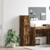 Image de vidaXL Haut Armoire Chêne fumé 31.5 x 32 x 122.5 cm