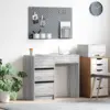 Image de vidaXL Bureau Gris Sonoma 90 x 37,5 x 75 cm Bois d'ingénierie