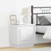 Image de vidaXL Cabinet de chevet Blanc 44 x 34,5 x 45 cm Bois d'ingénierie