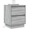 Image de vidaXL Cabinet de chevet 2 pc Gris 39 x 34,5 x 50 cm Bois d'ingénierie