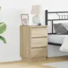 Image de vidaXL Cabinet de chevet avec tiroir Chêne Sonoma 39 x 34,5 x 65 cm