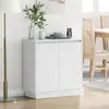 Image de vidaXL Buffet LED Blanc 71 x 34,5 x 75 cm Bois d'ingénierie