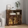 Image de vidaXL Buffet LED Chêne fumé 71 x 34,5 x 75 cm Bois d'ingénierie