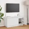 Image de vidaXL Meuble TV 100 x 38 x 49 cm Blanc Bois d'ingénierie