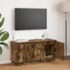 Image de vidaXL Meuble TV Chêne fumé 100 x 38 x 49 cm Bois d'ingénierie