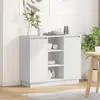 Image de vidaXL Buffet LED Blanc 90 x 32 x 75 cm Bois d'ingénierie