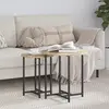 Image de vidaXL Ensemble de tables d'appoint 2 pc Chêne Sonoma et noir