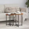 Image de vidaXL Ensemble de tables d'appoint 2 pcs Chêne fumé et noir