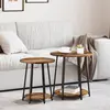 Image de vidaXL Ensemble de tables d'appoint 2 pcs Bois ancien et noir