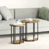 Image de vidaXL Ensemble de tables d'appoint 2 pc Marron 50 x 50 x 50,5 cm