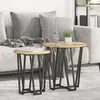 Image de vidaXL Ensemble de tables d'appoint 2 pcs Chêne artisanal et noir