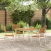 Image de vidaXL Chaise de jardin 4 pcs Huile Naturelle Bois d'Acacia Massif