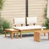Image de vidaXL Ensemble banc et table de jardin 2 pc Crème et marron