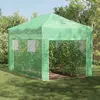Image de vidaXL Serre avec cadre pop-up avec toit Vert 280 x 410 x 315 cm Fer