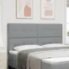 Image de vidaXL Tête de lit réglable en hauteur Gris clair 180 cm tissu