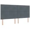 Image de vidaXL Tête de lit Gris foncé 200 cm Velours