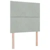 Image de vidaXL Tête de lit Gris clair 90 cm Velours, Tête de lit moderne, accessoire sympa pour le lit, confort optimal, mousse durable, upgrade déco chambre