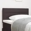 Image de vidaXL Tête de lit LED avec bandes LED Marron foncé 80 cm tissu