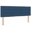 Image de vidaXL LED Hoofdbord met LED-stripverlichting Blauw 144 cm Stof