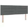 Image de vidaXL Tête de lit LED avec bandes LED Gris foncé 160 cm tissu, Décor de chambre moderne, dossier réglable, repose-tête lumineux RGB, suréleveur de lit en polyester