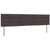 Image de vidaXL Tête de lit LED avec bandes LED Marron foncé 200 cm tissu, Décor de chambre moderne, dossier réglable, repose-tête lumineux RGB, suréleveur de lit en polyester