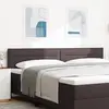 Image de vidaXL Tête de lit LED avec bandes LED Marron foncé 200 cm tissu
