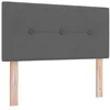 Image de vidaXL Tête de lit LED avec bandes LED Gris foncé 90 cm tissu, Innovation de chambre, tête de lit moderne, déco polyvalente, éclairage d'ambiance, havre de repos, élégance artisanale