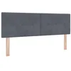 Image de vidaXL LED Hoofdbord met LED-stripverlichting Grijs 160 cm Fluweel
