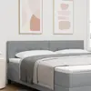 Image de vidaXL Tête de lit LED avec bandes LED Gris clair 180 cm tissu