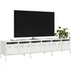 Image de vidaXL Meuble TV blanc 202x39x43,5 cm acier laminé à froid