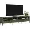 Image de vidaXL Meuble TV vert olive 202x39x43,5 cm acier laminé à froid