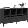 Image de vidaXL Buffet noir 135x39x73,5 cm acier laminé à froid
