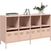 Image de vidaXL Buffet rose 135x39x73,5 cm acier laminé à froid