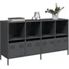 Image de vidaXL Buffet anthracite 135x39x73,5 cm acier laminé à froid