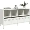 Image de vidaXL Buffet blanc 135x39x73,5 cm acier laminé à froid