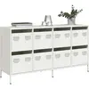 Image de vidaXL Buffet blanc 135x39x73,5 cm acier laminé à froid