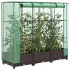 Image de vidaXL Jardinière surélevée avec housse aspect rotin 120x40x123 cm