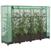 Image de vidaXL Jardinière surélevée avec housse aspect rotin 160x40x123 cm