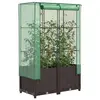 Image de vidaXL Jardinière surélevée avec housse aspect rotin 80x40x138 cm