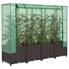 Image de vidaXL Jardinière surélevée avec housse aspect rotin 160x40x138 cm