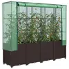 Image de vidaXL Jardinière surélevée avec housse aspect rotin 160x40x153 cm