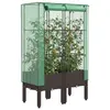 Image de vidaXL Jardinière surélevée avec housse aspect rotin 80x40x140 cm