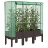 Image de vidaXL Jardinière surélevée avec housse aspect rotin 120x40x140 cm