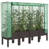 Image de vidaXL Jardinière surélevée avec housse aspect rotin 160x40x140 cm