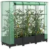 Image de vidaXL Lit surélevé avec housse de serre aspect rotin 120 x 40 x 123 cm