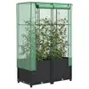 Image de vidaXL Jardinière surélevée avec housse aspect rotin 80x40x138 cm