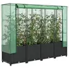 Image de vidaXL Lit surélevé avec housse de serre aspect rotin 160 x 40 x 138 cm