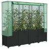 Image de vidaXL Lit surélevé avec housse de serre aspect rotin 160 x 40 x 153 cm